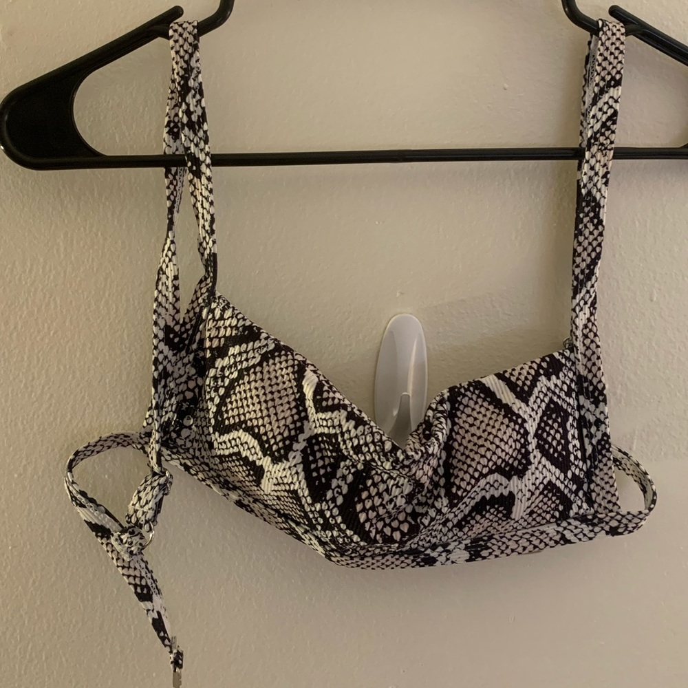 snakeskin bikini top